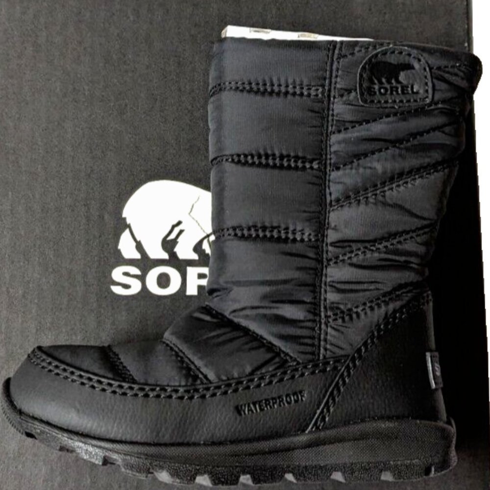 Sorel CHILDREN'S WHITN EY MID Boot Waterproof Girls Toddler Black Winter…